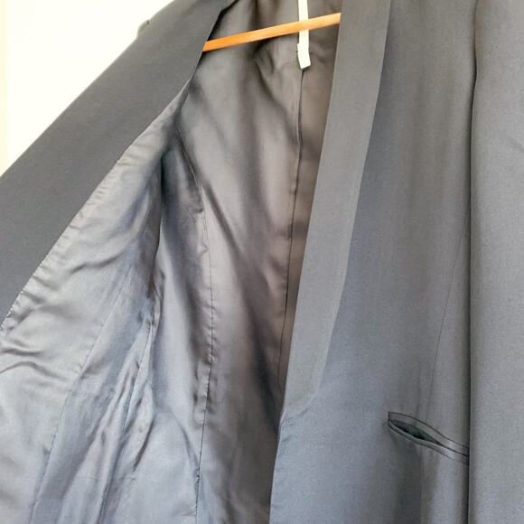 Truth and Pride 100% Silk Classic Open Front Blazer in Solid Black Size XS - Picture 5 of 10